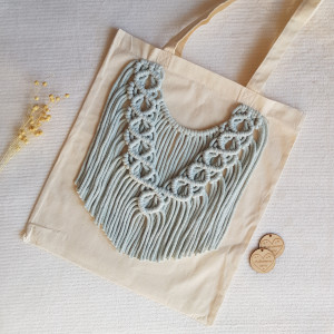 Bawełniana torba z makramą na zakupy