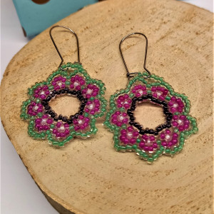 Kolczyki mandale fuksja