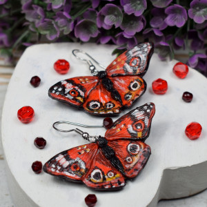 Czerwone motyle - wyjątkowe kolczyki