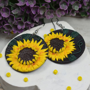 Duże kolczyki słoneczniki