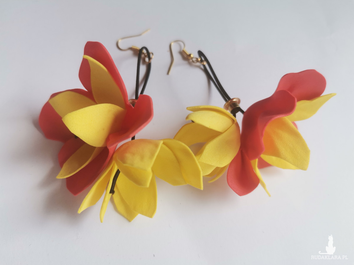 Kolczyki kwiatowe handmade