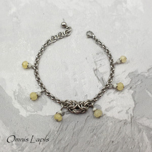 Bransoletka chainmaille - jadeit