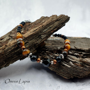 Jesienna bransoletka - onyks, hematyt