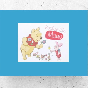 Kubuś Puchatek plakat A4, plakat z Kubusiem Puchatkiem, plakat do pokoju chłopca, plakat do pokoju dziewczynki, bajkowe plakaty dla dzieci, obrazek z Kubusiem Puchatkiem, prezent dla mamy