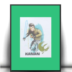 Kanan plakat A4, zielony plakat do pokoju chłopca, star wars plakat 21x30, gwiezdne wojny plakat do pokoju nastolatka, star wars rebelianci plakat, fajne plakaty z filmów, posters a4