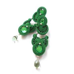 KOLCZYKI SUTASZ zielone 100% HAND MADE