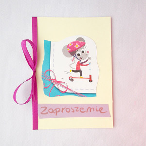 zaproszenie dla dziecka, bajkowe zaproszenia, śmieszne zaproszenie, zwierzęta zaproszenie, zaproszenia dla dzieci, zaproszenie z myszką
