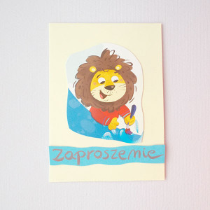 zaproszenie dla dziecka, bajkowe zaproszenie, śmieszne zaproszenie, zwierzęta zaproszenie