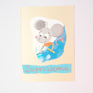 zaproszenie dla dziecka, bajkowe zaproszenie, śmieszne zaproszenie, zwierzęta zaproszenie