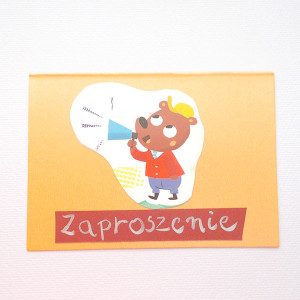 zaproszenie dla dziecka, bajkowe zaproszenie, śmieszne zaproszenie, zwierzęta zaproszenie