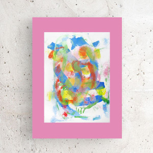 kolorowa grafika na ścianę, boho dekoracja do domu, abstrakcyjny obraz 30x40, nowoczesny rysunek do loftu