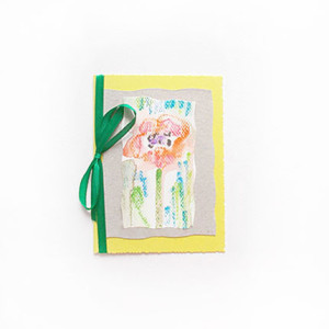 kwiatek kartka, kartka malowana ręcznie, kartka bez życzeń, zaproszenie bez tekstu, ogólna kartka