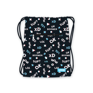 nowy workoplecak, czarno biały workoplecak, biało czarny workoplecak, worek do szkoły, plecak na sznureczkach