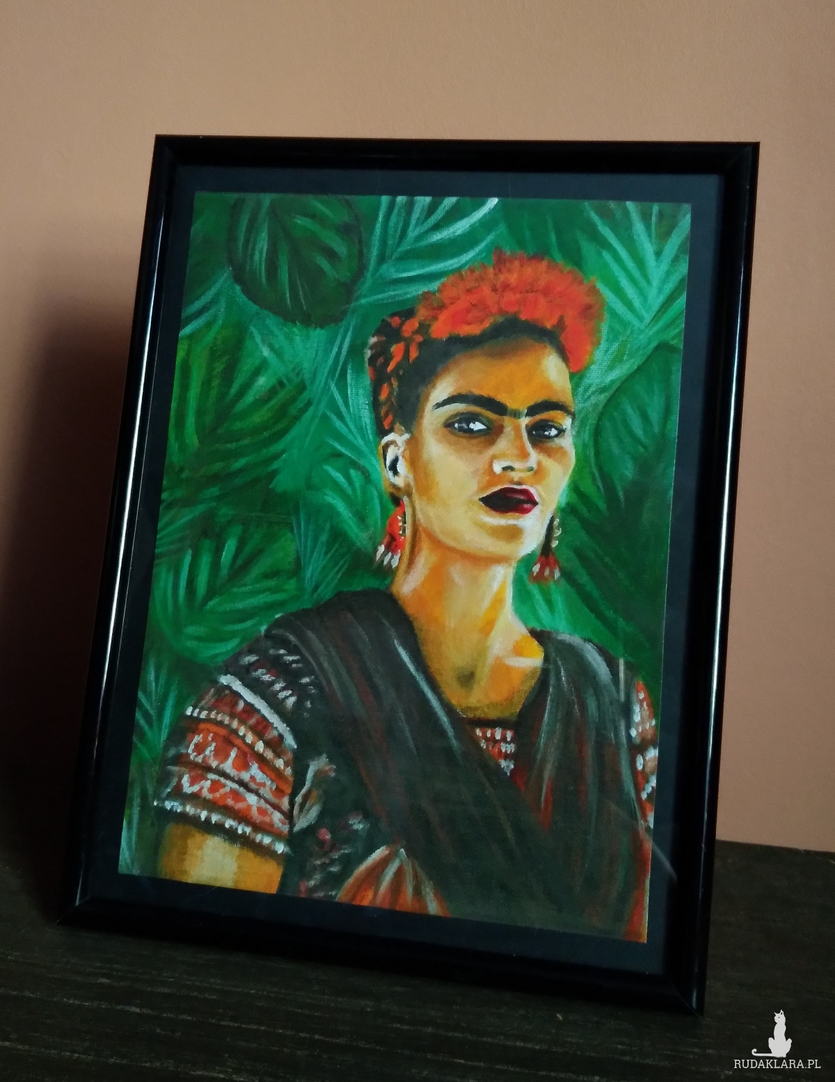 Portret Obraz w ramie A5 Frida Kahlo reprodukcja mojego obrazu ozdobą na ścianę