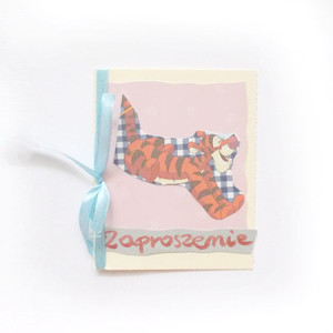 zaproszenie dla dziecka, bajkowe zaproszenia, śmieszne zaproszenie, zwierzęta zaproszenie, zaproszenia dla dzieci, tygrysek zaproszenie, zaproszenie z tygryskiem