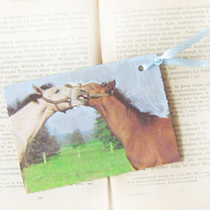 vintage zakładka do książki, konie zakładka do książki, zwierzęta zakładka do książki, koniki zakładka, shabby chic zakładka do książek, zakładka z końmi