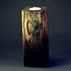 świecznik drewno