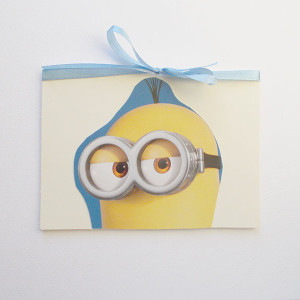 śmieszna kartka bez życzeń, kartka dla dziewczynki, kartka dla dziecka, bajkowa kartka, zaproszenie, podziękowanie, kartka dla chłopca, Minionki kartka