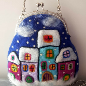 Torebka w kolorowe domki