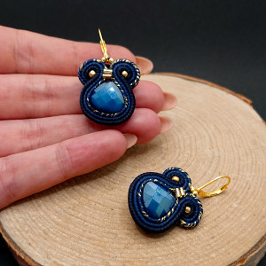 GRANATOWE KOLCZYKI 3 W 1