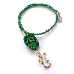 BRANSOLETKA CHOKER SUTASZ zielona 100% HAND MADE