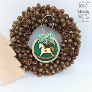 Bombka z konikiem- zielona