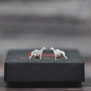 Whippet - kolczyki z chartem - srebro 925