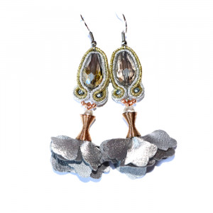 Kolczyki Sutasz Silver Flowers