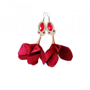Kolczyki Sutasz Claret Flowers