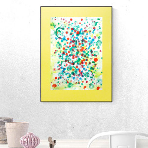 abstrakcyjna grafika 30x40, nowoczesny rysunek A3, abstrakcja ręcznie malowana, minimalizm obraz do domu, minimalistyczny rysunek do loftu,