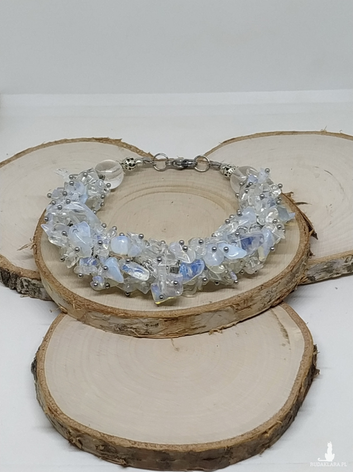 Niepospolita bransoletka z Opali z elementami kryształów górskich Crystal Rock