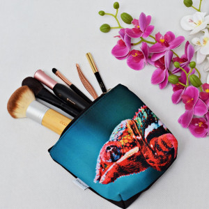 Kosmetyczka damska etui do torebki wodoodporna kosmetyczka kameleon mała