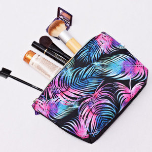 Kosmetyczka damska etui do torebki wodoodporna kosmetyczka organizer do torby tęczowe pióra