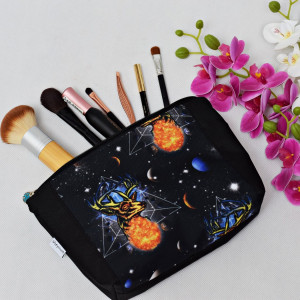 Kosmetyczka damska etui do torebki wodoodporna kosmetyczka kosmos renifer