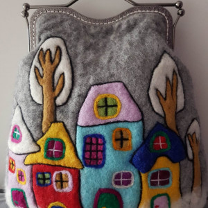 Torebka w kolorowe domki