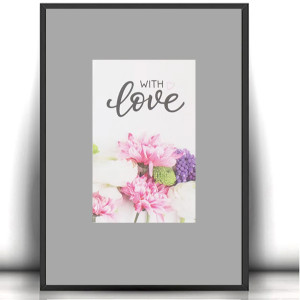 love plakat na ścianę, mały plakat do sypialni, pastelowy plakat A4, kwiaty plakat do domu, love obrazek z kwiatkami, boho plakat 21x30
