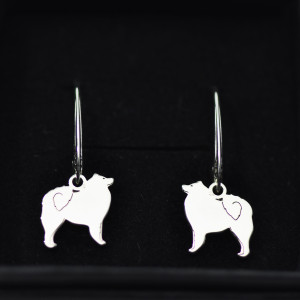 Samojed - kolczyki z psem, srebro 925