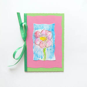 malowana ręcznie kartka bez życzeń, kwiatek kartka, kartka ręcznie malowana, zaproszenie bez tekstu, podziękowanie, wiosenna kartka