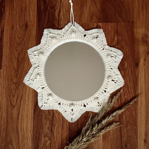 Lusterko ścienne makrama, boho