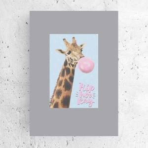 żyrafa plakat A4, mały obrazek z zyrafą, boho plakat do domu, zoo plakat na ścianę, obrazek do pokoju nastolatki, plakat do pokoju dziewczynki, śmieszny plakat 21x30