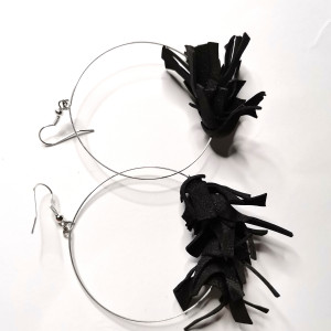 Kolczyki czarne koła duze i lekkie