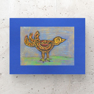 ptaszek rysunek A4, obrazek z ptaszkiem, mały rysunek do pokoju, ptaszek obrazek 21x30