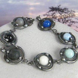 Bransoletka szaro - niebieska