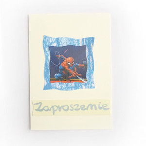 bajkowe zaproszenie dla chłopca, spiderman zaproszenie, zaproszenie ze spidermanem, zaproszenie bez tesktu, wieczór kawalerski zaproszenie, zaproszenie na 18