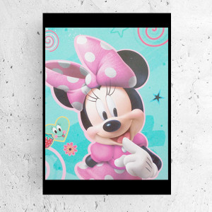 myszka Minnie plakat A4, bajkowe plakaty dla dzieci, ładny plakat do pokoju dziewczynki, plakat z Minnie, plakat z myszką Minnie, A4 plakat dla dziewczynki