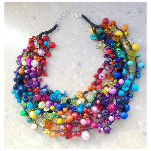 5685 naszyjnik w kolorach tęczy; Wielokolorowy naszyjnik;