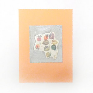 pomarańczowa kartka okolicznościowa, kartka bez życzeń, vintage kartka, retro kartka, zaproszenie bez tekstu, podziękowanie