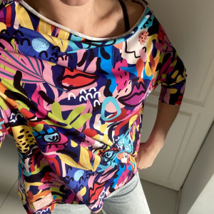 Bluzka oversize kolorowa abstrakcja