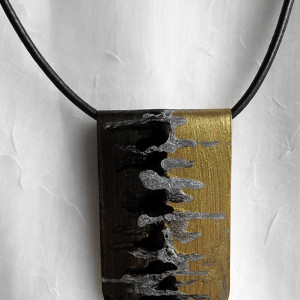 Zawieszka wisior "Złoto i czerń" ręcznie malowana