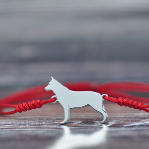 Biały owczarek szwajcarski - bransoletka, srebro 925